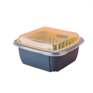 Small Kitchen Double Drain Basket Bowl with cover