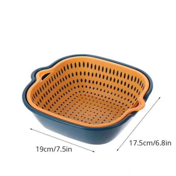 Small Kitchen Double Drain Basket Bowl